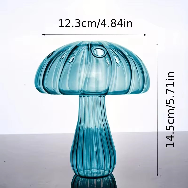 Colourful Mushroom Vase Creative Hydroponic Transparent Glass Aromatherapy Vase Living Room Dining Room Desktop Art Decoration