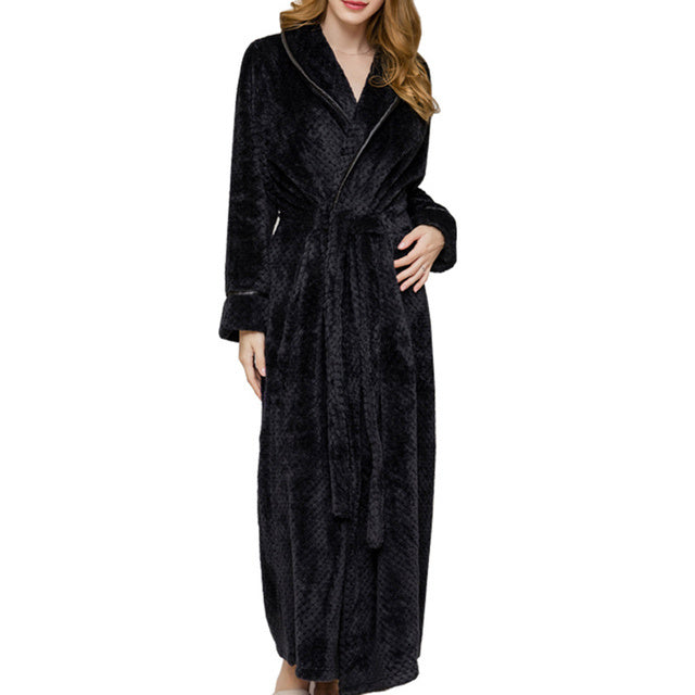 Warm Fleece Winter Bathrobe