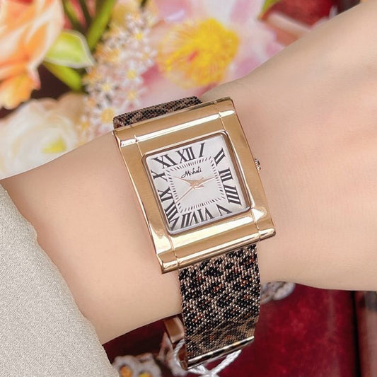 Print Mesh Square Watch