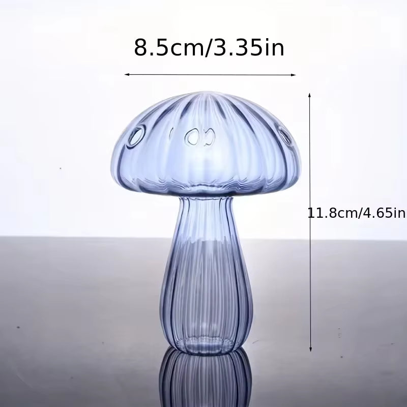 Colourful Mushroom Vase Creative Hydroponic Transparent Glass Aromatherapy Vase Living Room Dining Room Desktop Art Decoration