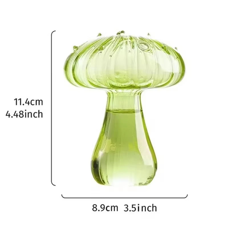 Colourful Mushroom Vase Creative Hydroponic Transparent Glass Aromatherapy Vase Living Room Dining Room Desktop Art Decoration