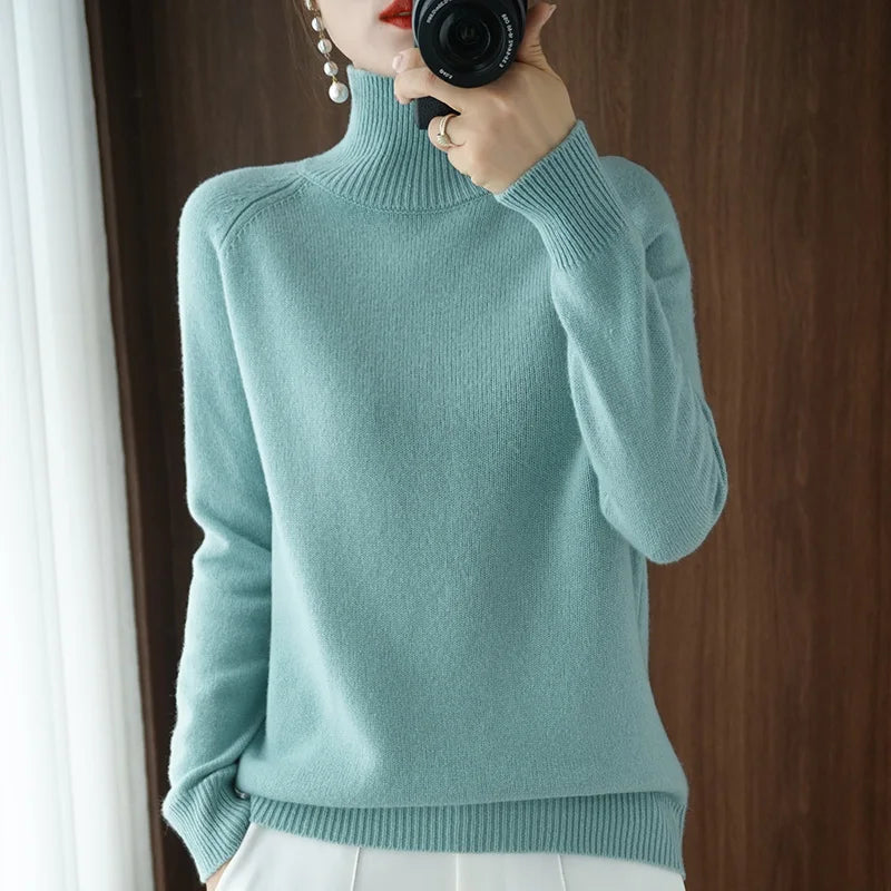 High-Neck Cashmere Sweater