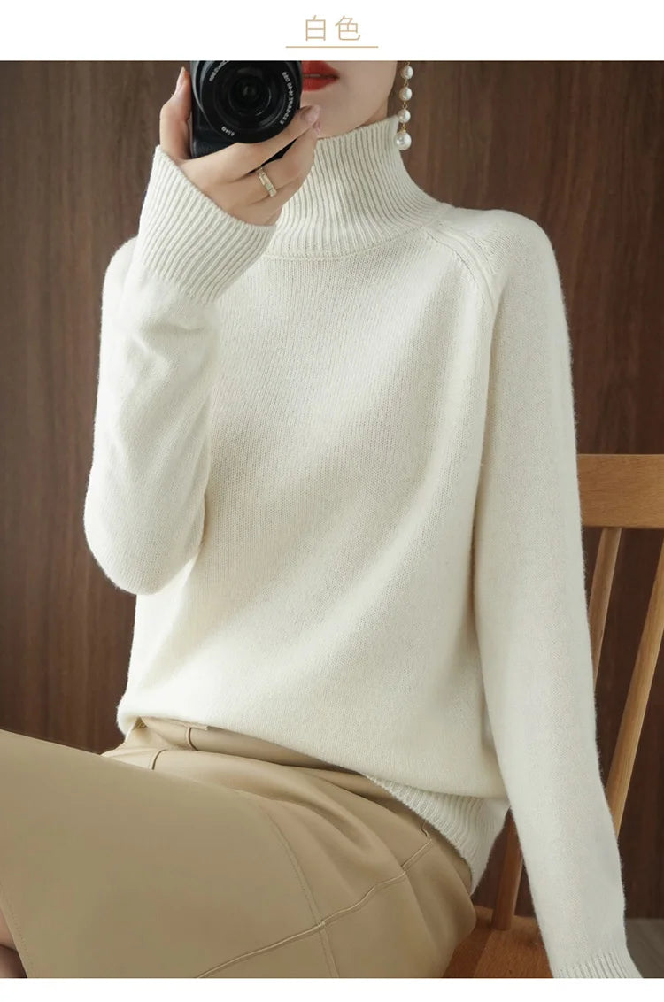 High-Neck Cashmere Sweater