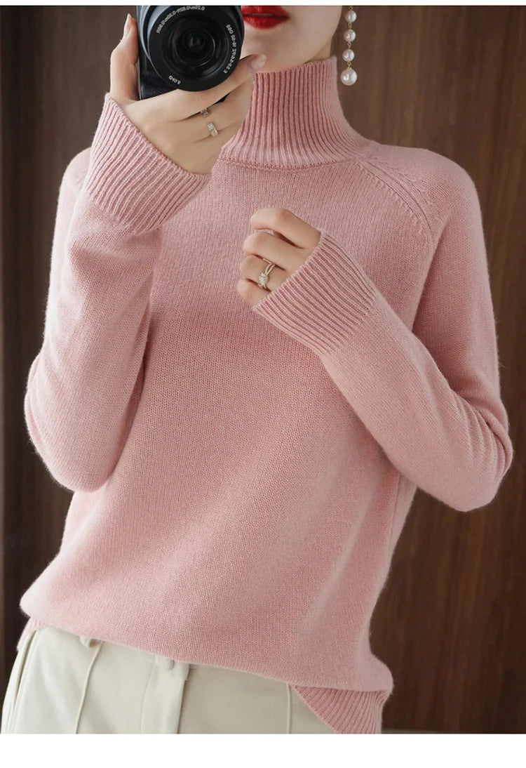 High-Neck Cashmere Sweater