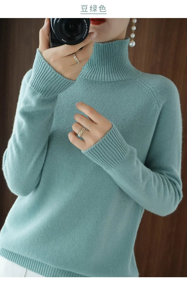 High-Neck Cashmere Sweater