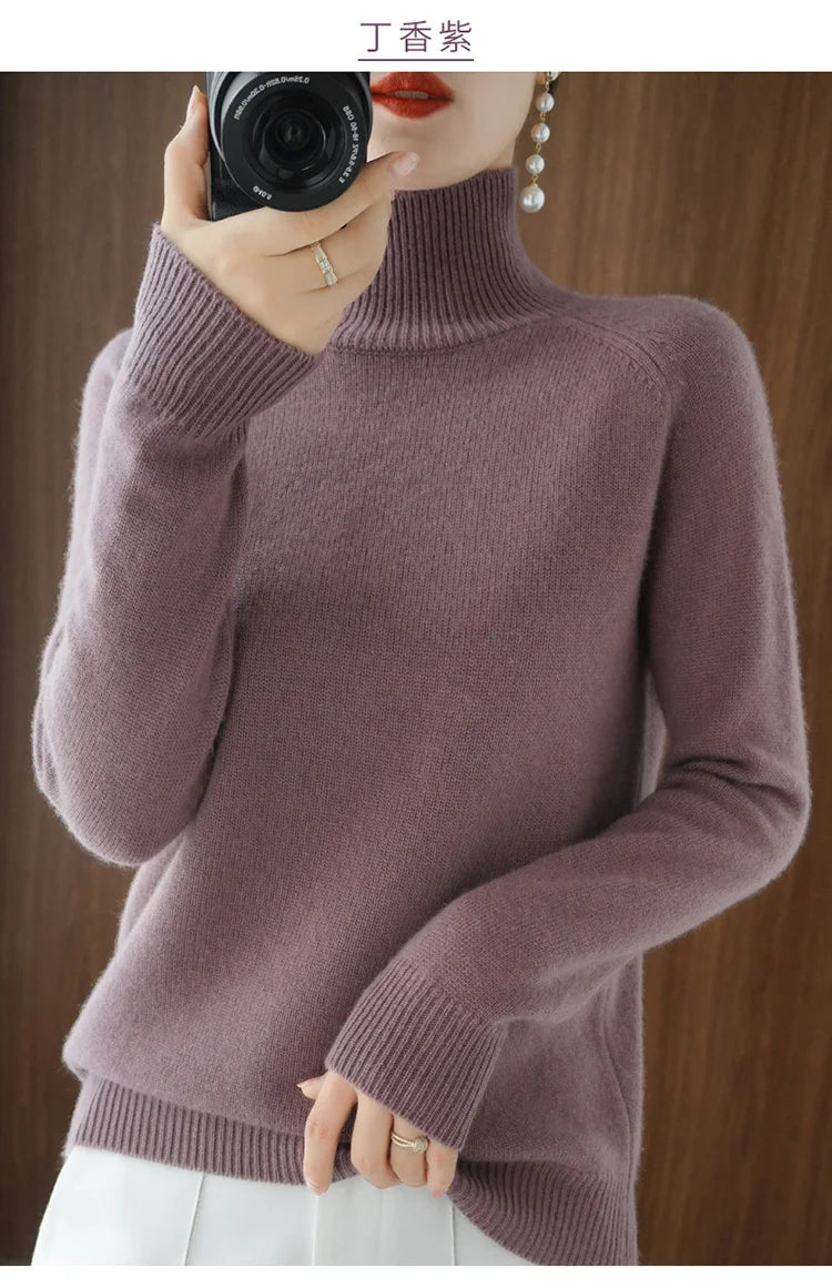 High-Neck Cashmere Sweater