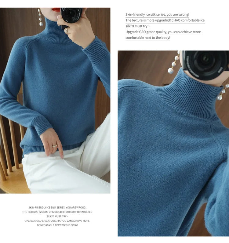 High-Neck Cashmere Sweater