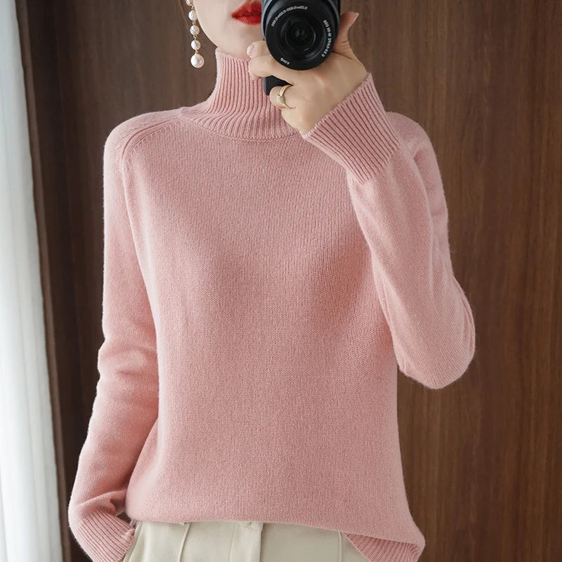 High-Neck Cashmere Sweater