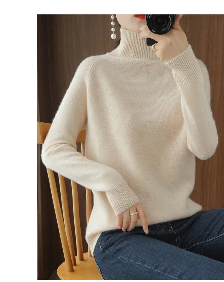 High-Neck Cashmere Sweater