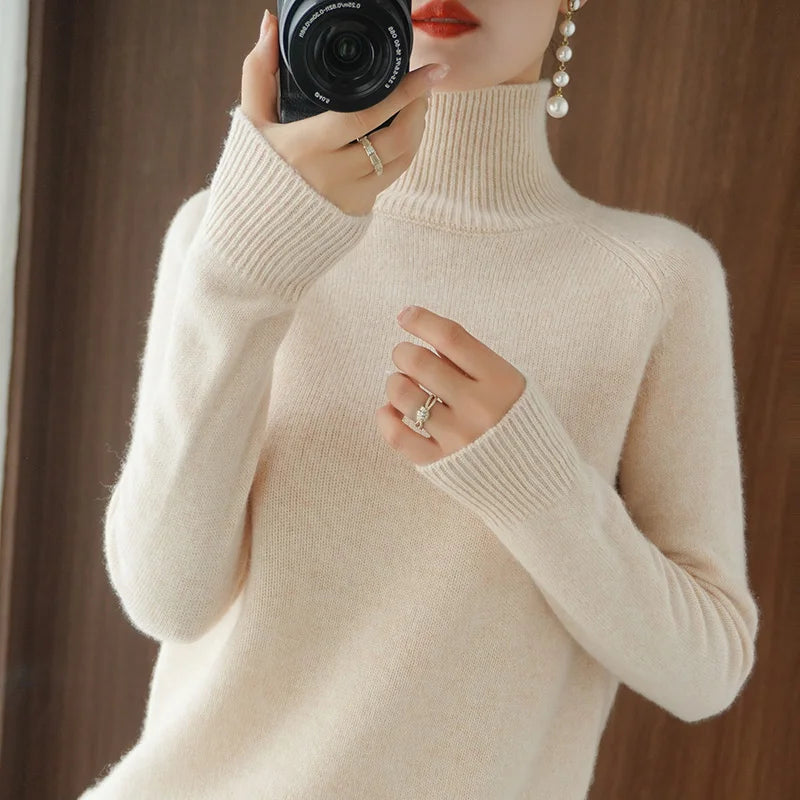 High-Neck Cashmere Sweater