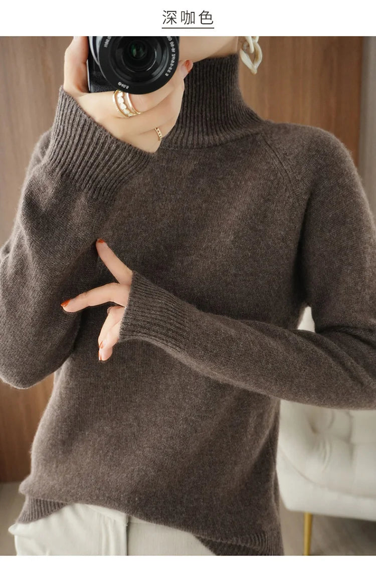 High-Neck Cashmere Sweater