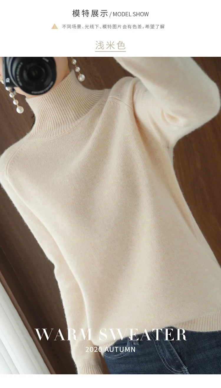 High-Neck Cashmere Sweater