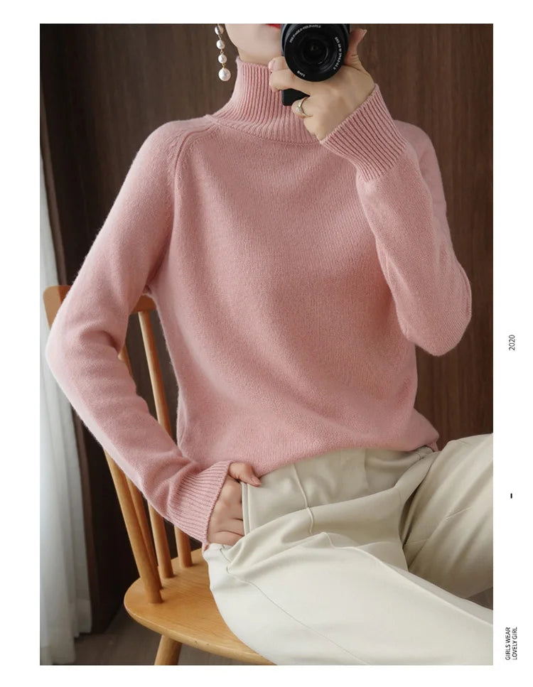 High-Neck Cashmere Sweater