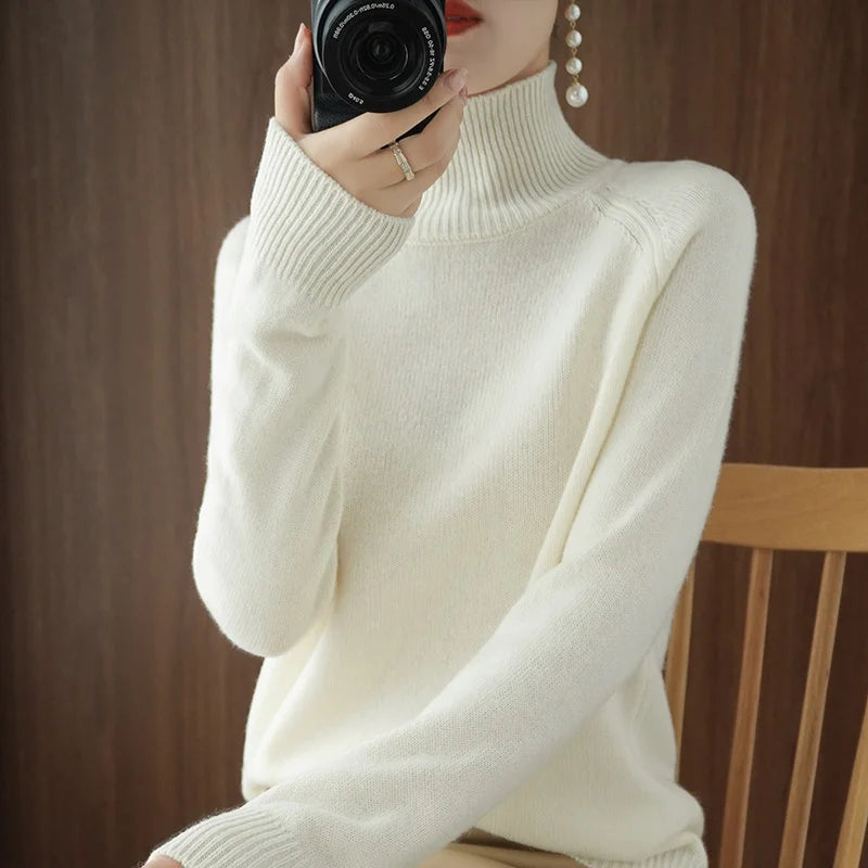 High-Neck Cashmere Sweater