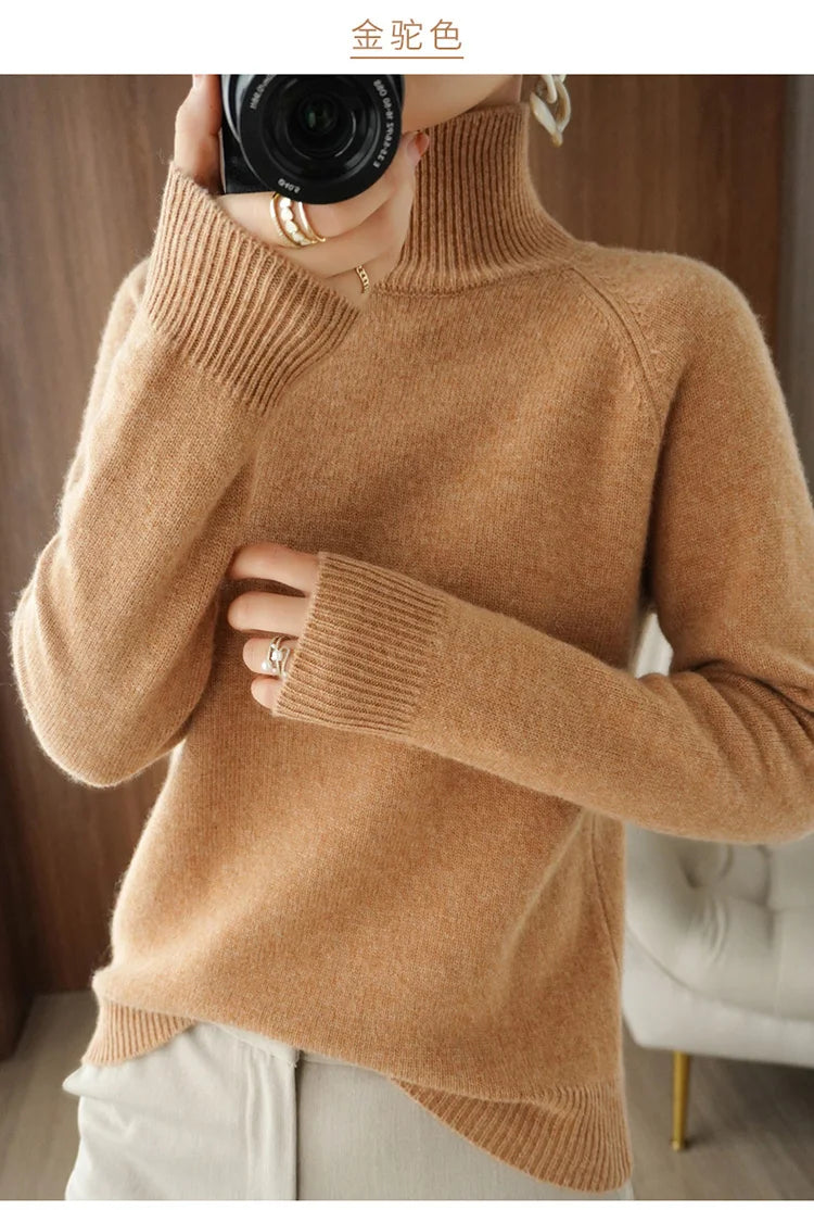 High-Neck Cashmere Sweater