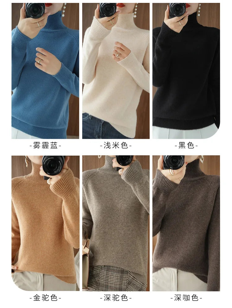 High-Neck Cashmere Sweater