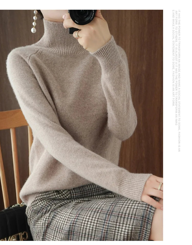 High-Neck Cashmere Sweater