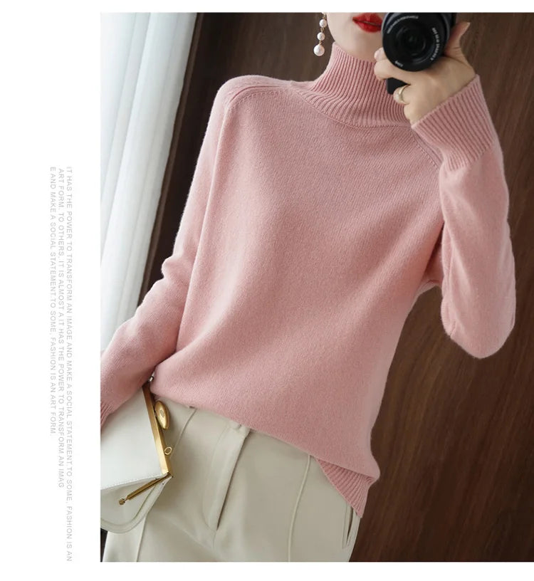 High-Neck Cashmere Sweater