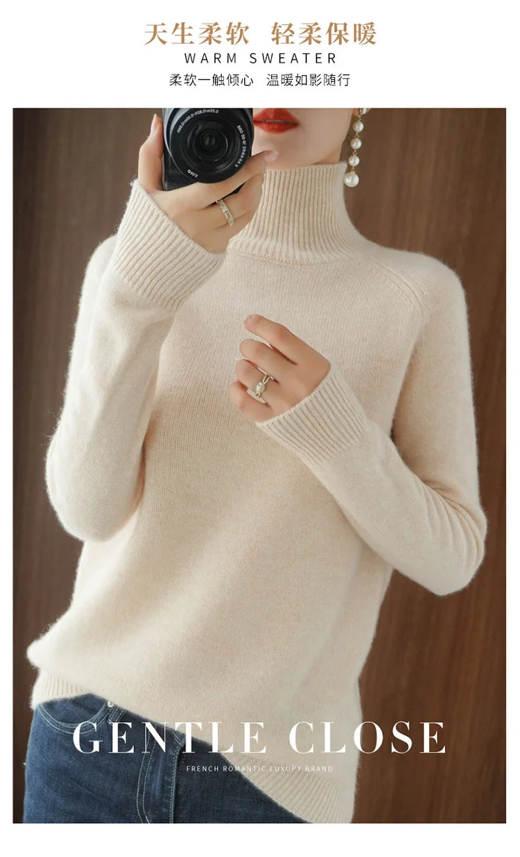 High-Neck Cashmere Sweater