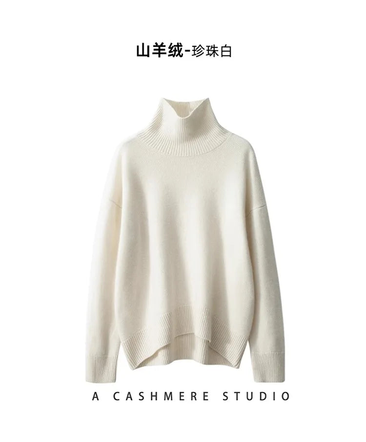 Autumn Thick Cashmere High Neck Sweater