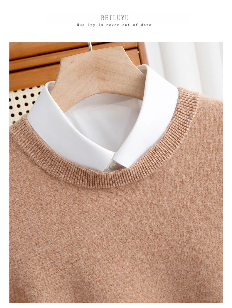 Pure Wool Men’s O-Neck Sweater