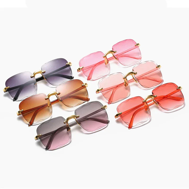 Rimless Women's Gradient Sunglasses