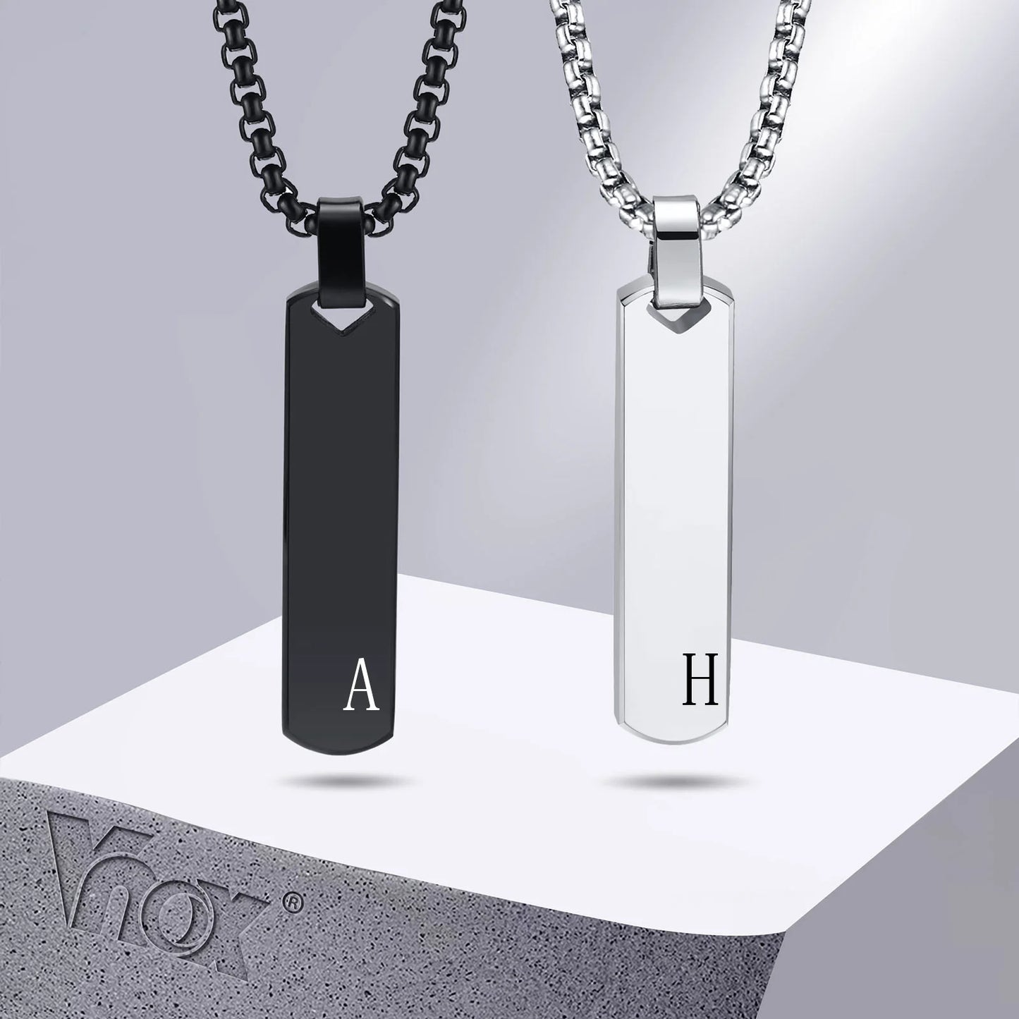 A-Z Initial Bar Necklace for Men