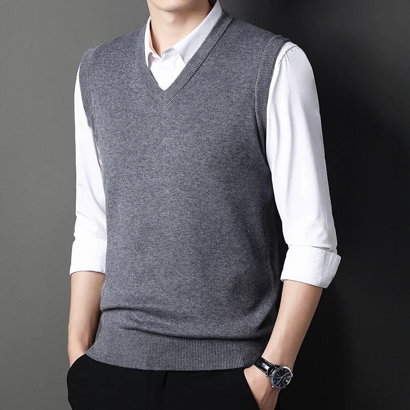 Casual Solid Color Sweater Vest