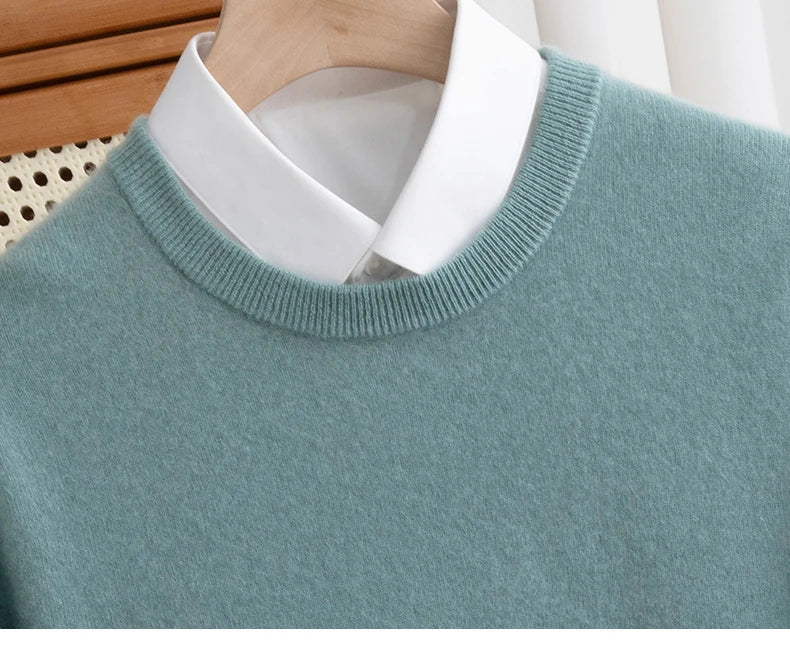 Pure Wool Men’s O-Neck Sweater