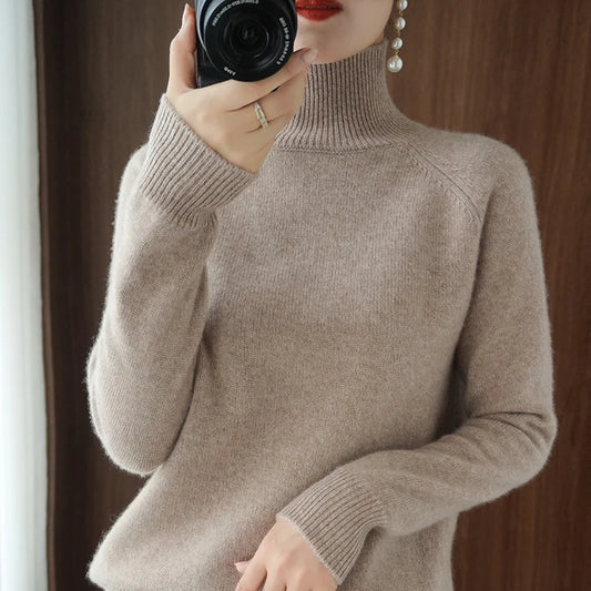 High-Neck Cashmere Sweater