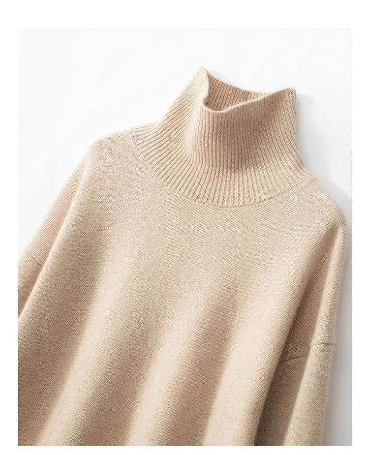 Autumn Thick Cashmere High Neck Sweater