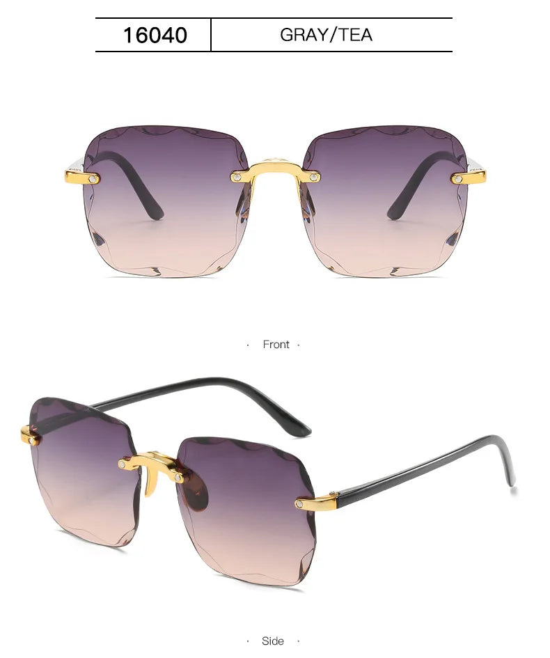 Rimless Women's Gradient Sunglasses