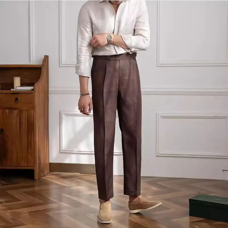 Italian Linen High-Waist Men’