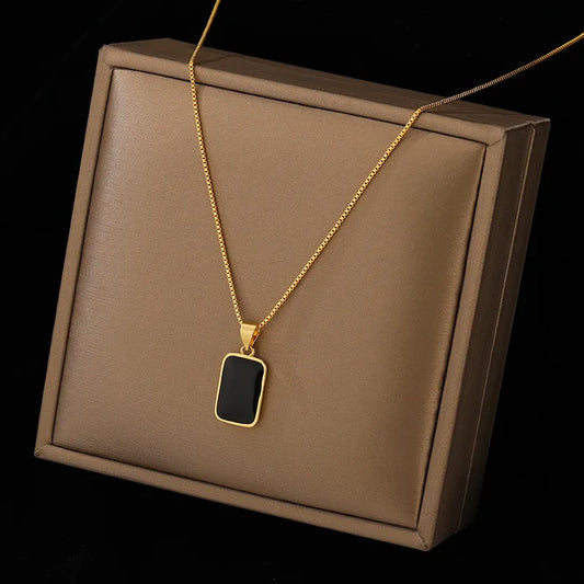 Minimalist Square Pendant Necklace