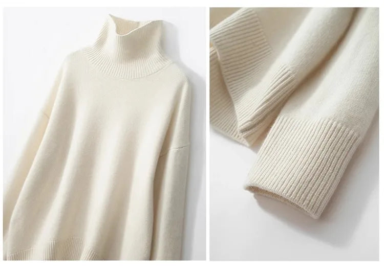 Autumn Thick Cashmere High Neck Sweater