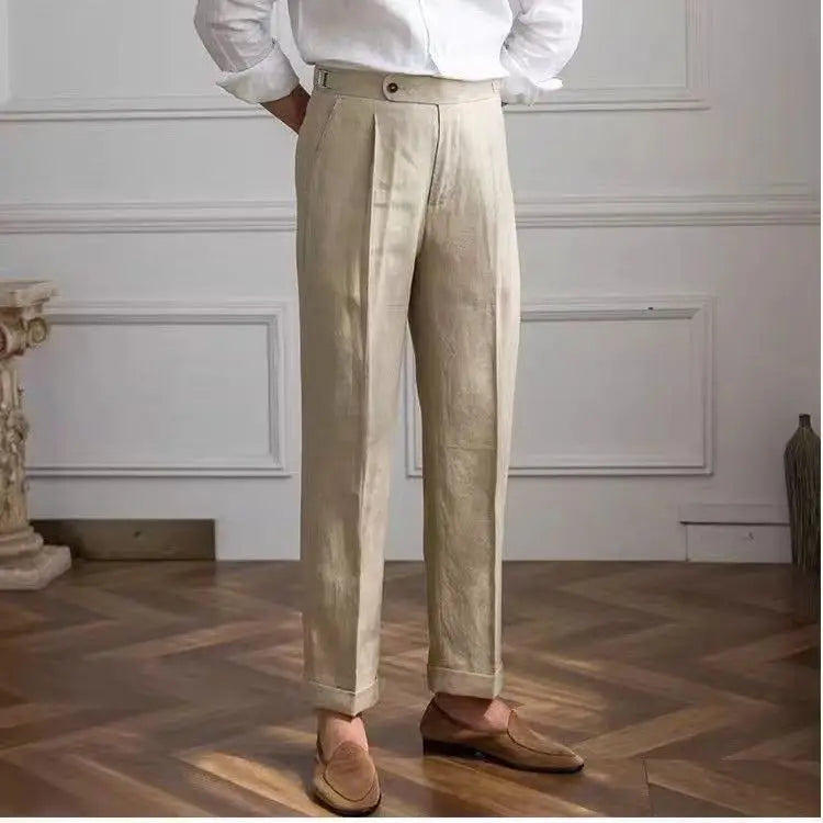 Italian Linen High-Waist Men’