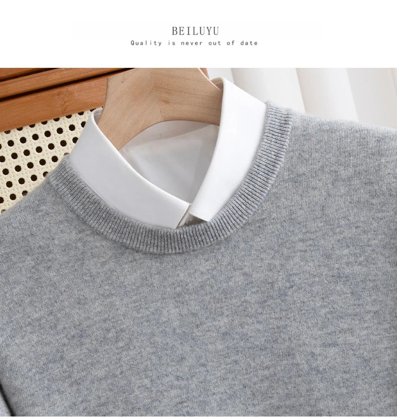 Pure Wool Men’s O-Neck Sweater