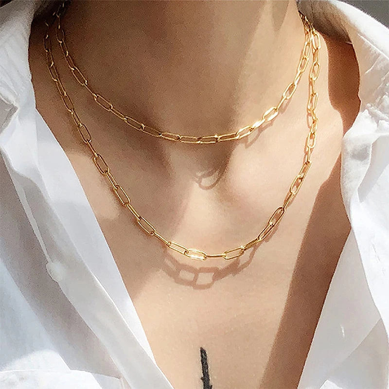 Gold Stainless Steel Chain Necklace