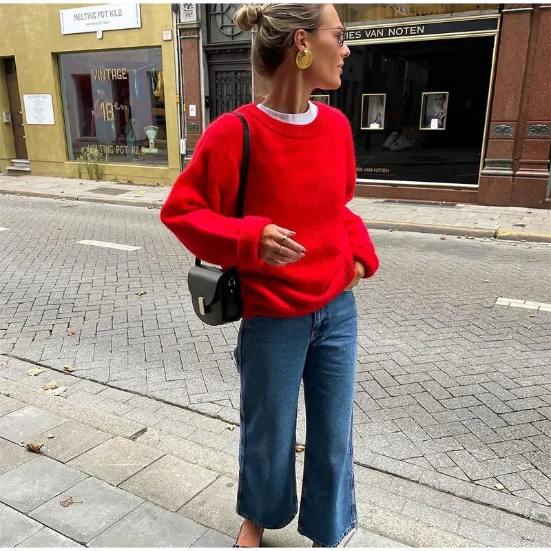 Red Knitted Pullover