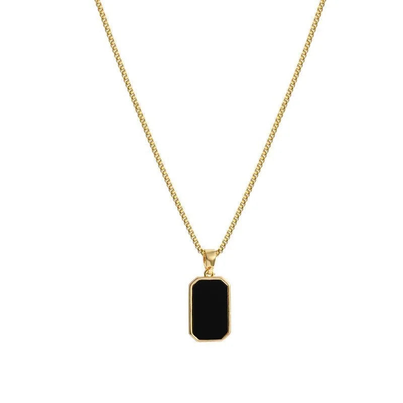 Square Pendant Choker Necklace