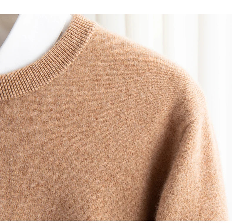 Pure Wool Men’s O-Neck Sweater