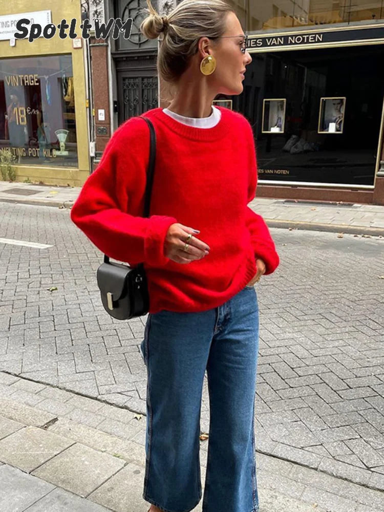 Red Knitted Pullover