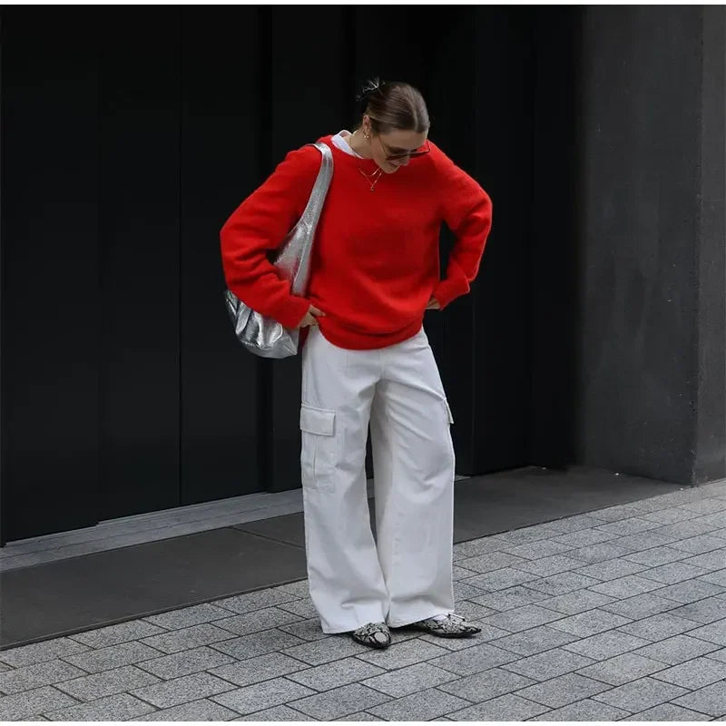 Red Knitted Pullover