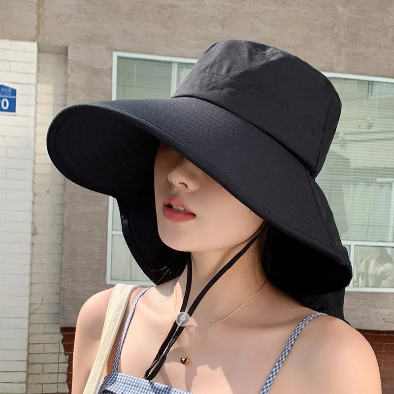 Wide Brim Sun Bucket Hat