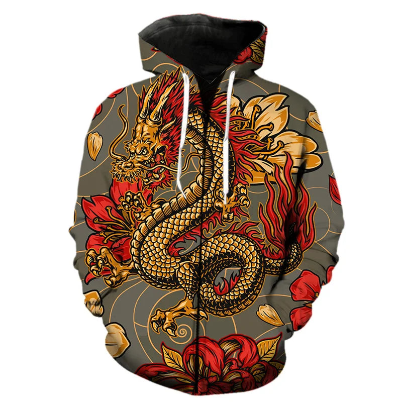 Dragon 3D Zipper Hoodie