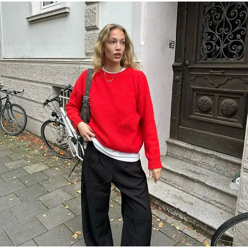 Red Knitted Pullover