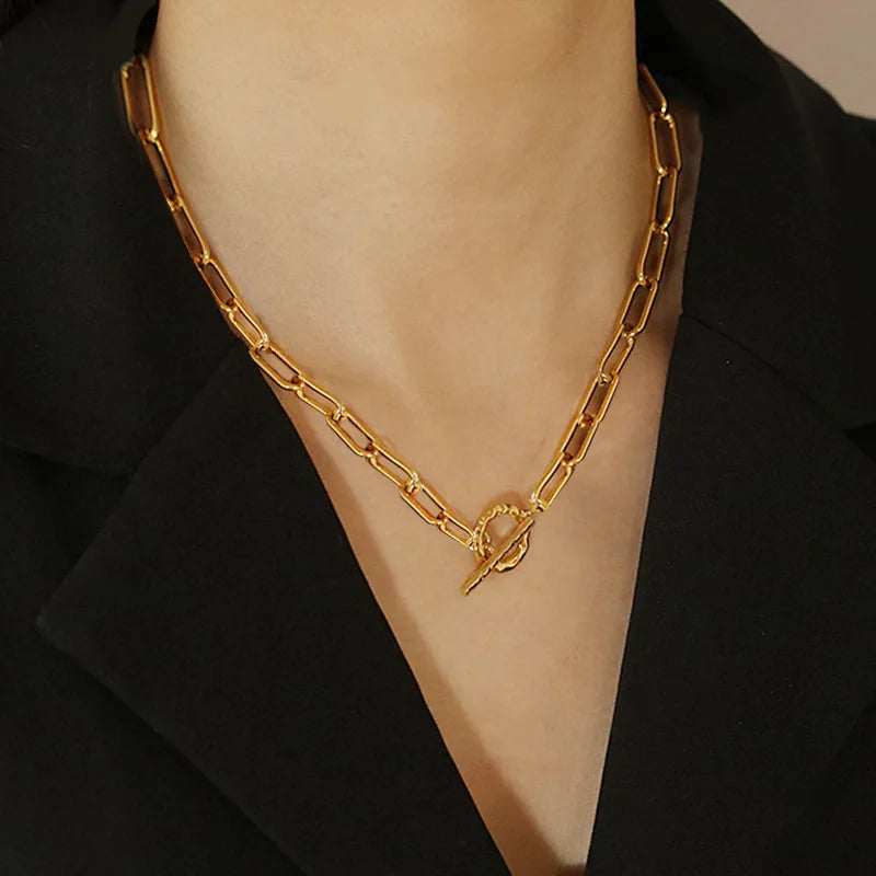 Gold Stainless Steel Chain Necklace