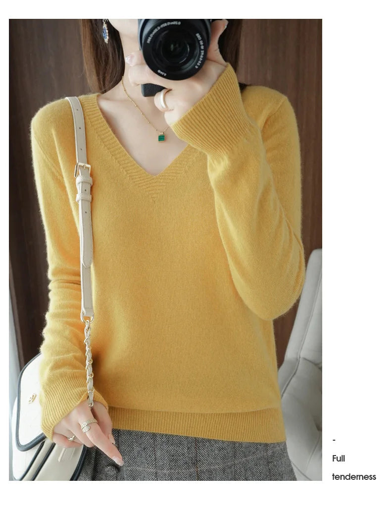 V-Neck Lace Pullover Sweater