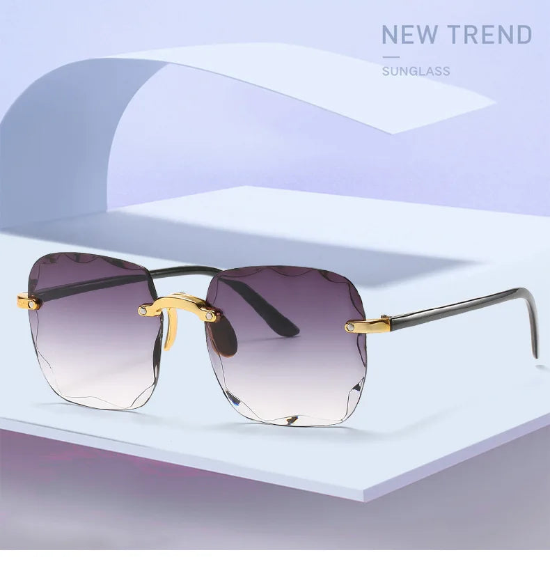 Rimless Women's Gradient Sunglasses