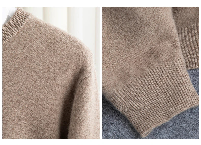 Pure Wool Men’s O-Neck Sweater